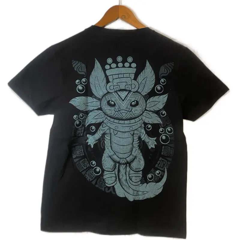 Ajolote Dios T-Shirt Black Cotton