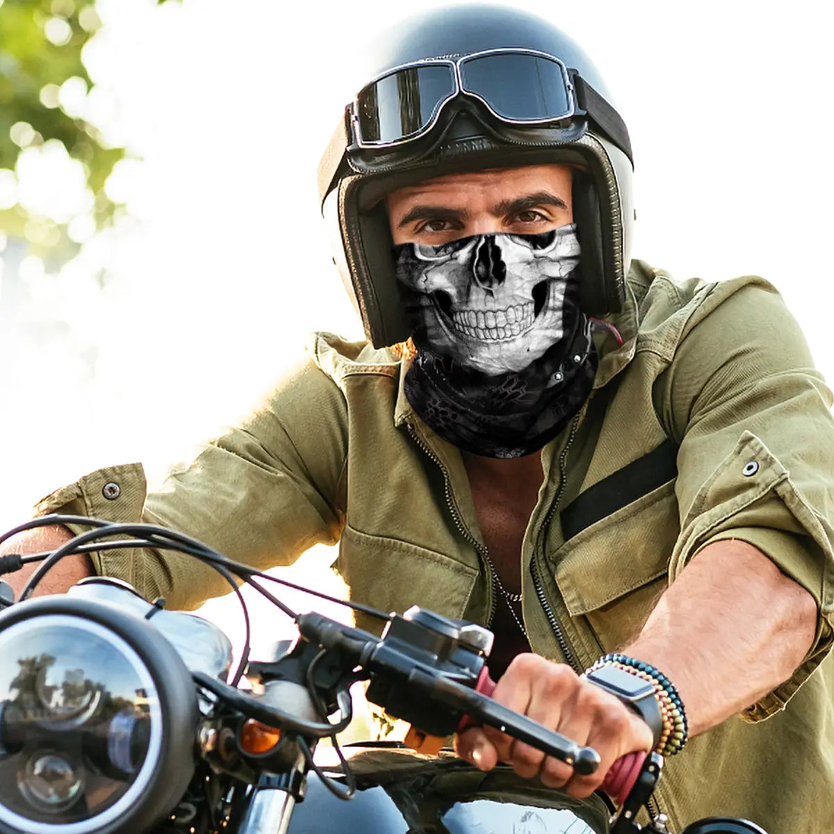 Venswell Neck Gaiter Face Mask Men Women,Seamless Bandana Rave Face Cover Scarf Mask,Balaclava,Headband, Head Wrap,Head，Gothic Style, Skulls, Demons—Must-Haves for Halloweenwear 9Pcs