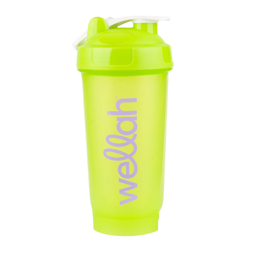 Wellah Shaker Bottle | Leakproof, Reusable, Stylish Green Cup | Clump-Free Mixing for Protein Shakes, Smoothies & Supplements