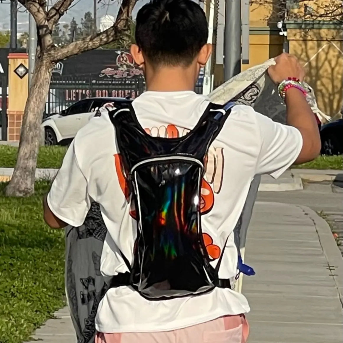 Obsidn Black 2L Hydration Backpack for Festivals, Raves, Hiking, Biking, Climbing, Running, and More - Lightweight, Durable, and Waterproof with Insulated Bladder Compartment and Soft Mouthpiece