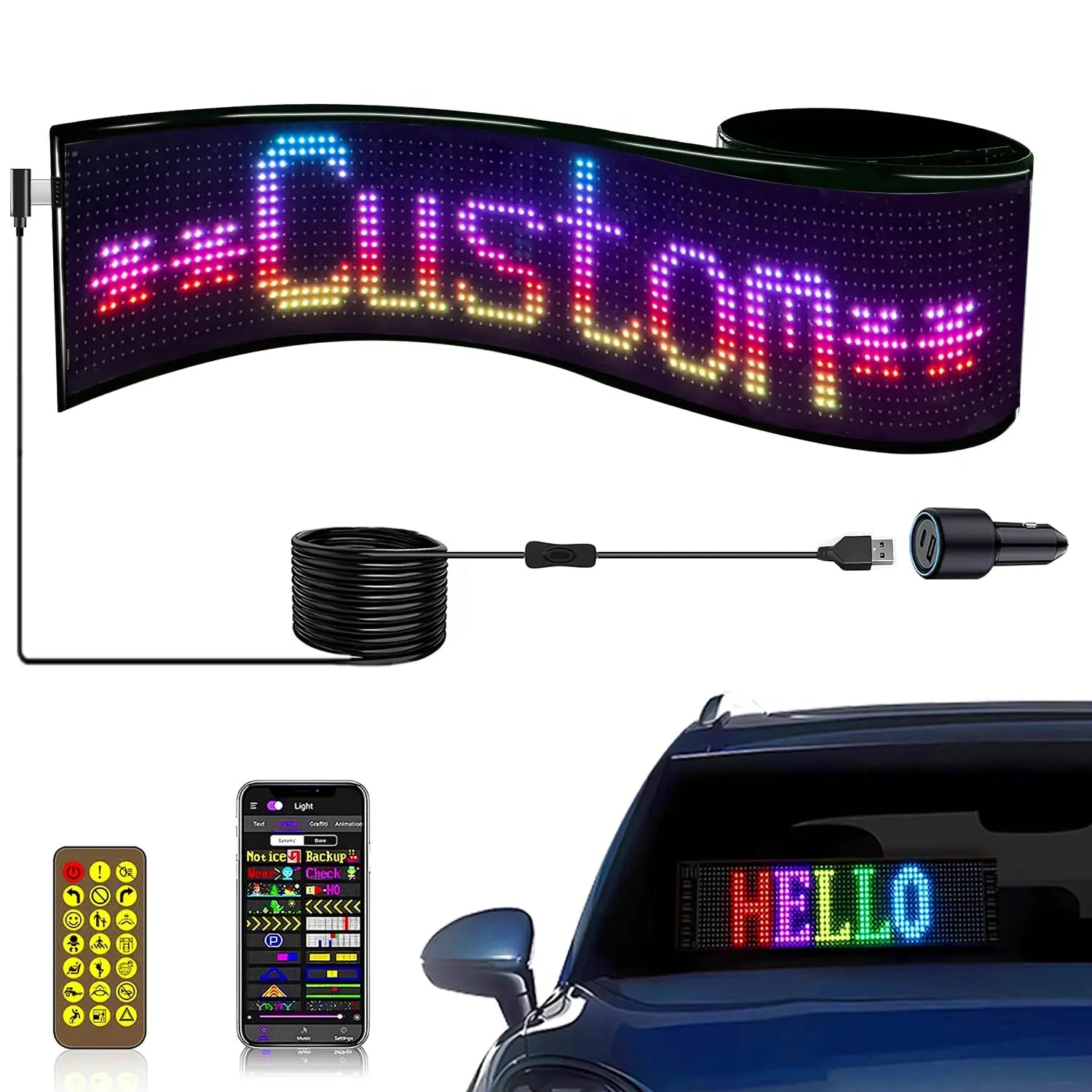 Iledshow Customizable LED Hat Baseball Cap with Bluetooth – Display Your Message in Full Color! 16×32 Bright Perfect for Parties, Events, and Gifts