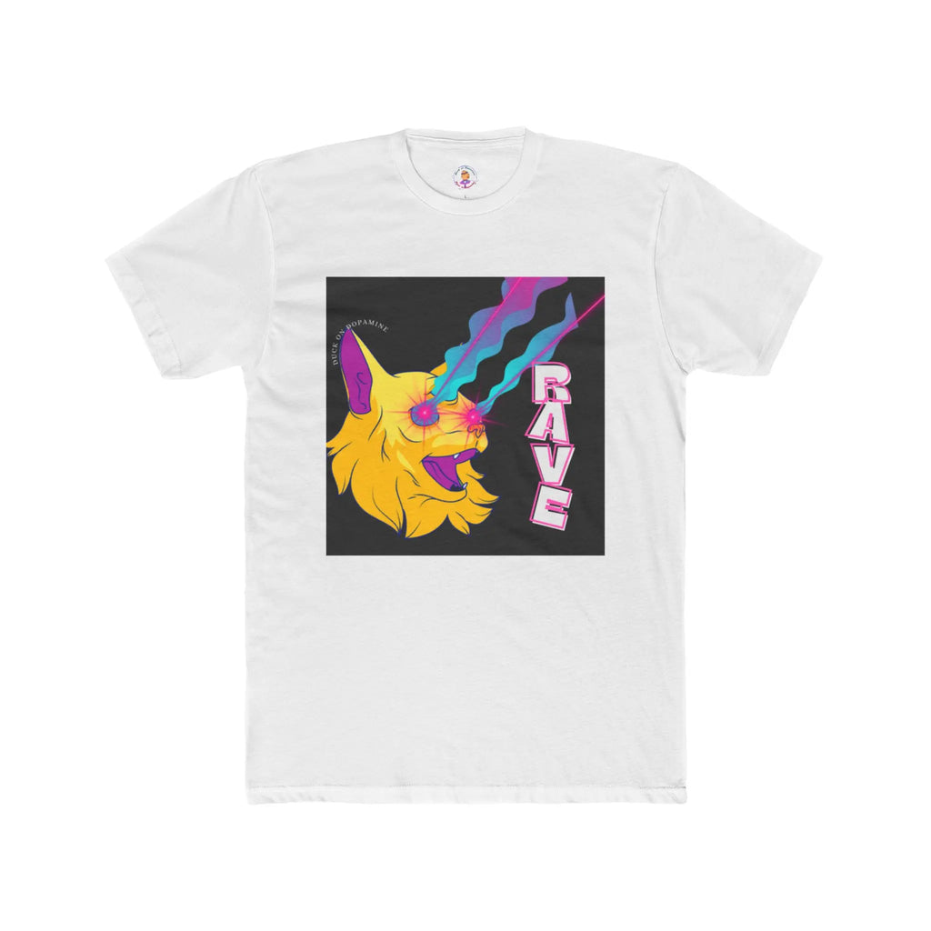 Graphic Rave Tee - Cool Cotton Crew for Music Lovers, Festival Apparel, Gift for Pet Lovers, Retro Aesthetic, Unisex T-Shirt Breathable Top Menswear Casual