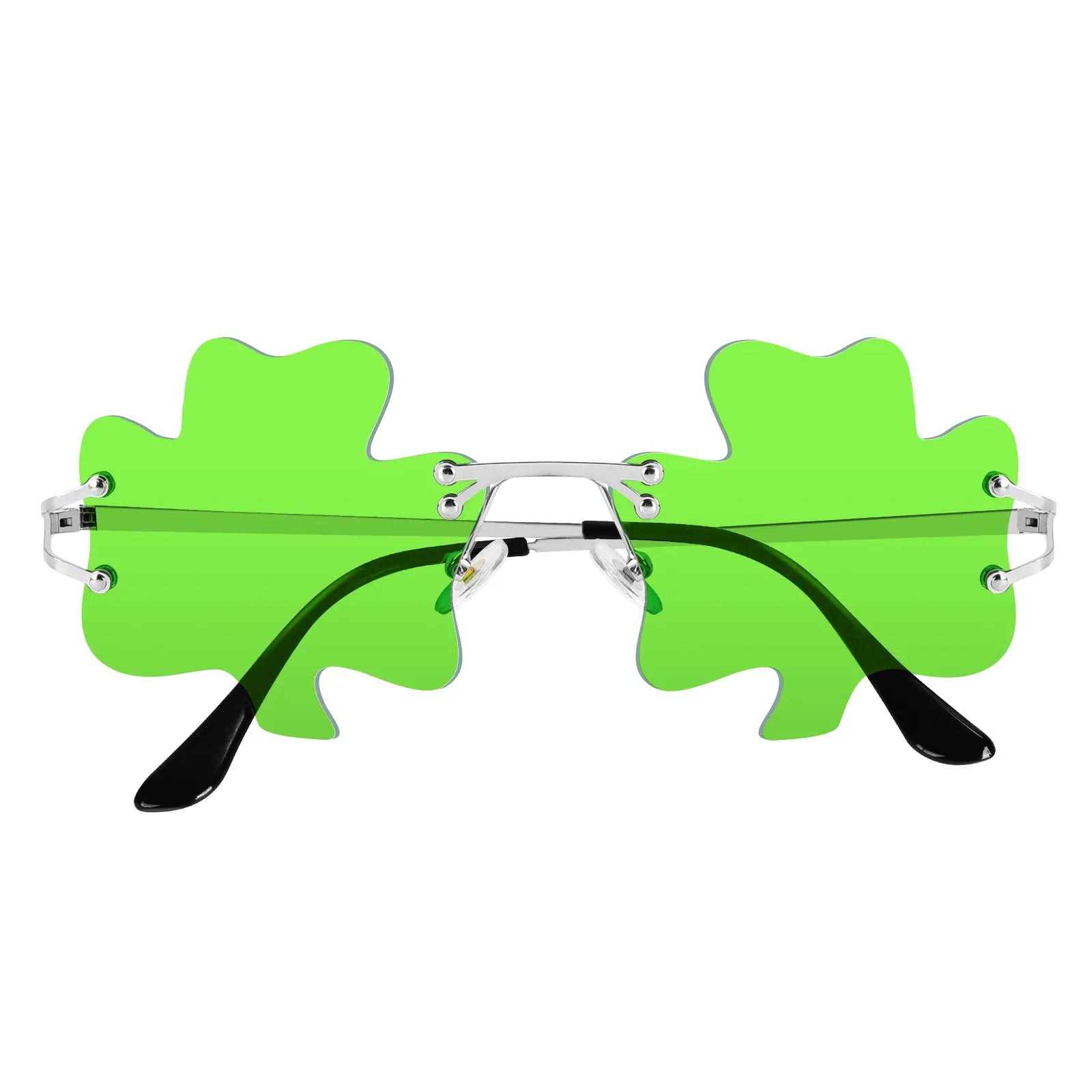 HAOLOTA St. Patrick'S Day Irish Shamrock Sunglasses Green Clover Leprechaun Costume Glasses UV400 Protection Metal & Plastic Ultra-Light Lens for Parties
