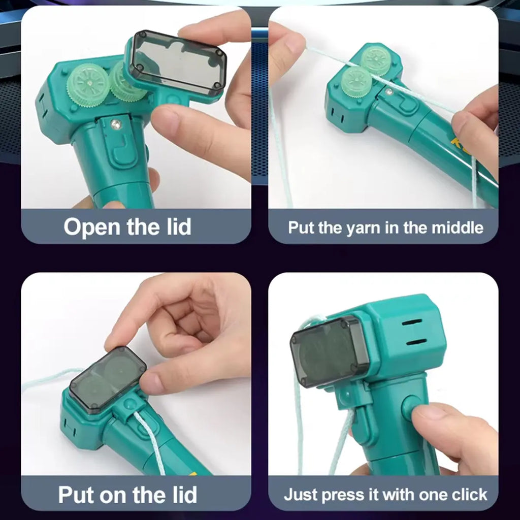 Handheld Fun Stress Reliever Electronic Rope Launcher Toy, the Glow-In-The-Dark String Shooter Toy, Electric Luminous Rope Light, Portable Rope Launcher, Gift for Adult and Kids Rope Launcher, Viral Fidget Toy Gadget, Music Festival Rave Dance Accessory