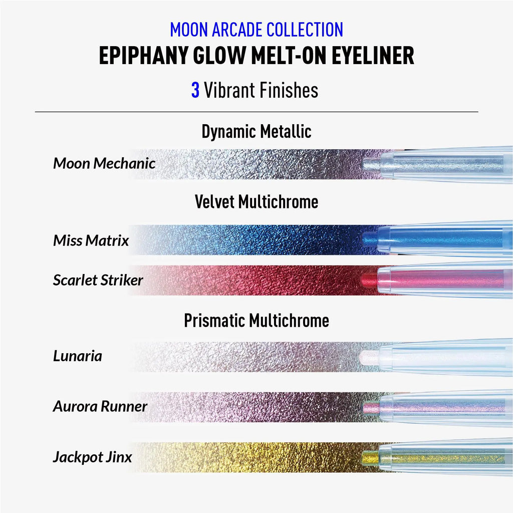 Kaleidos Epiphany Glow Melt-On Eyeliner 6-Piece Set, Rave Makeup, Festival Makeup, Cosmetic Gift