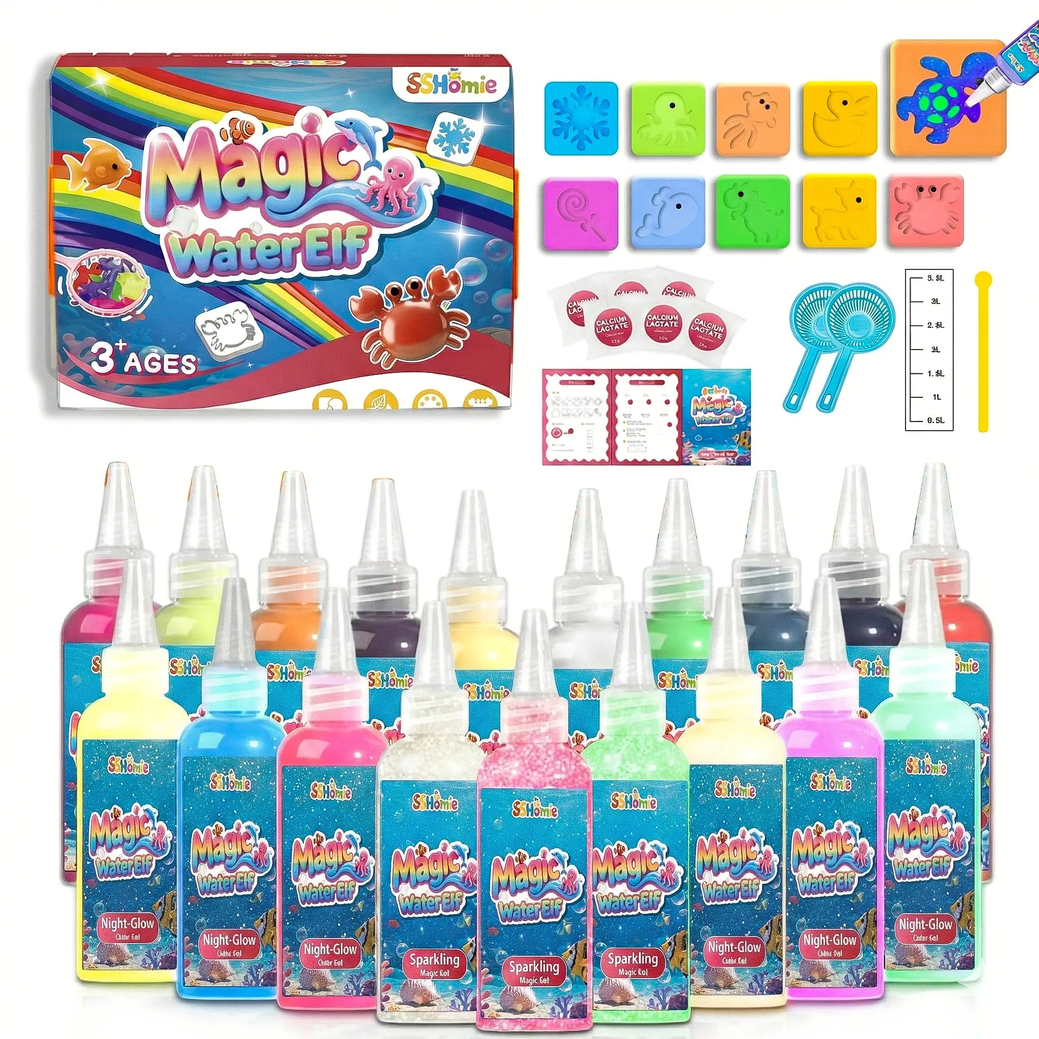 Sshomie Magic Water Elf Toy Kit, Aqua Fairy Water Gel Kit, Stress Relief Toy, Creative Toys, Teach Children Color Coordination, Family-Friendly DIY STEM Projects, Birthday Gifts, Christmas Gifts,New Year'S Gift