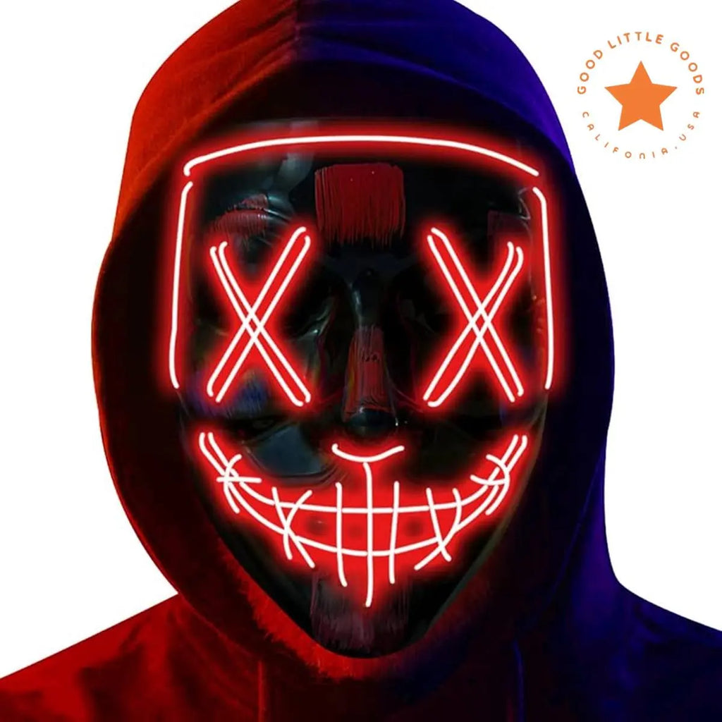 Halloween Mask LED Light-Up Mask for Cosplay, Festival, Masquerade Party, Scary Glow Mask for Carnival, Costume, Halloween 2024 (Color Will Send Randomly!)