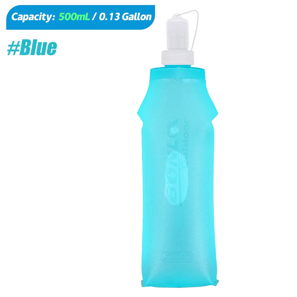 250ML 500ML Soft Flask, Running Water Bottle Foldable TPU Hydration Flask for Running Hydration Pack Cycling Hiking Marathon