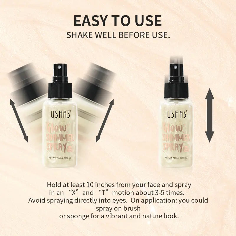 Body Glitter Spray for Hair and Body, Hairspray for Clothes, Long-Lasting Body Shimmer Spray Suitable for Stage, Festival Rave and Makeup Prom