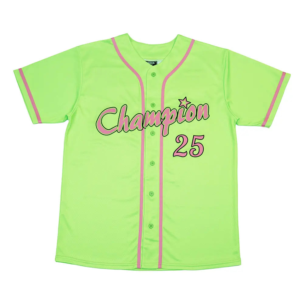 Neon Green #25 Baseball Jerseys Unisex Classic Fit Quick Dry Tracksuit Gym Outfits Loose Breathable Rave Soft Comfort Jerseys & Workout Tops High-Quality Sublimation Print with Tatami Stitch Embroidery Men'S Trend Dia De Muertos Style Clothes