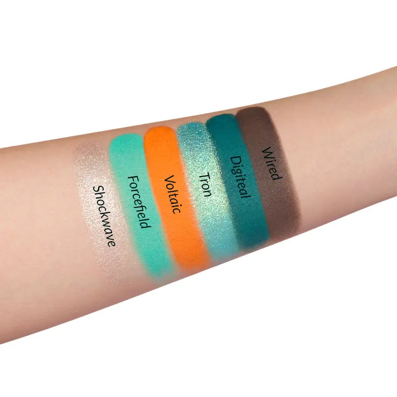 Kaleidos Futurism V: Electro-Turquoise | Highly Versatile Palette, Highly-Pigmented, Silky Mattes & Unparalleled Shimmers, Rave Makeup, Festival Makeup, Cosmetic Gift