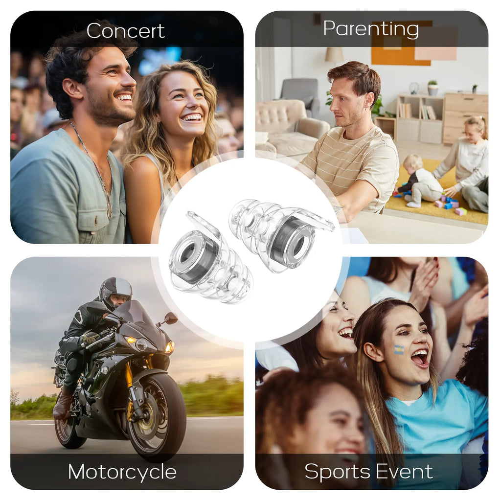 Hearprotek HP16 Hi-Fi Spirit Concert Ear Plugs, High Fidelity Silicone Music Ear Plugs for Concerts, Noise Reduction, Hearing Protection, Motorcycle, Musicians, Rave, Dj, Tinnitus Relief (Medium Size) High Fidelity Noise Cancellation Noise Reduction