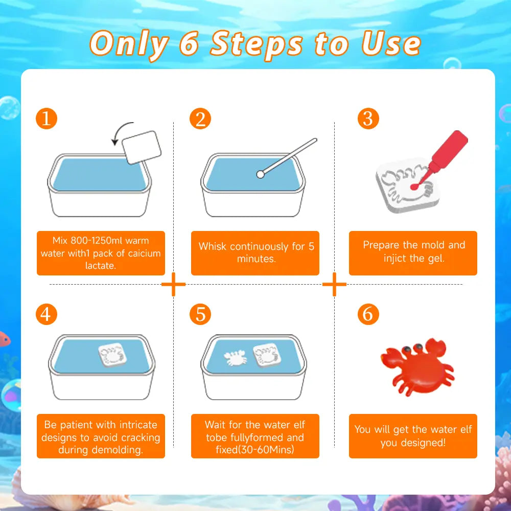 Sshomie Magic Water Elf Toy Kit, Aqua Fairy Water Gel Kit, Stress Relief Toy, Creative Toys, Teach Children Color Coordination, Family-Friendly DIY STEM Projects, Birthday Gifts, Christmas Gifts,New Year'S Gift
