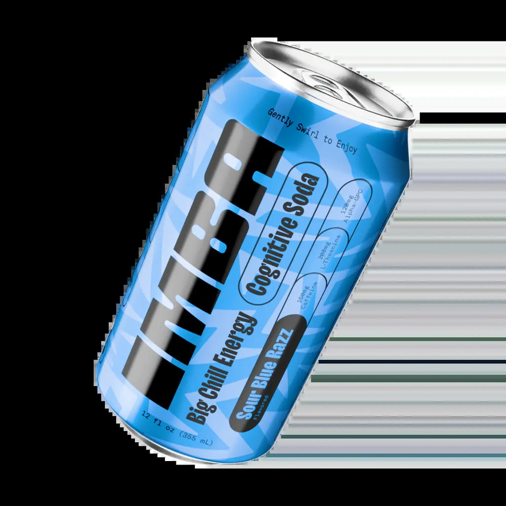 IMBA Sour Blue Razz Energy Drink - 12 Pack of 355 Ml Cans - Non GMO, Vegan, Gluten Free, No Artificial Colors or Sweeteners