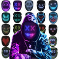 LED Face Mask Gesture Sensing 50 Patterns, Rechargeable LED Glow Mask Changing for Christmas 2025 New Year Rave Party, Light up Face Mask Scary Cool Masks for Adults Unisex Cosplay Festival Gifts