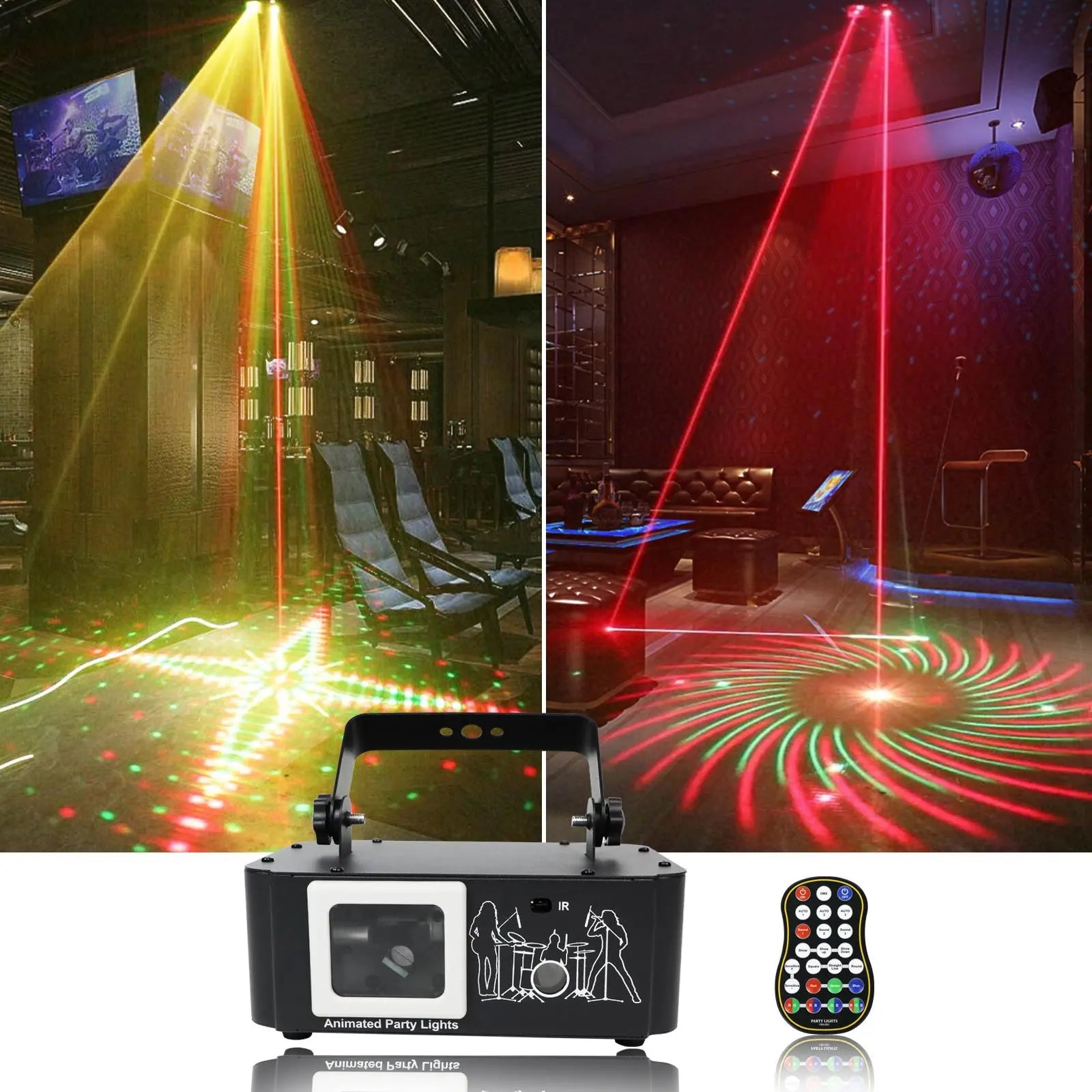 Flashback Events Party Lights Upgraded Starry and Scanning 500MW Laser Projector Full Color RGB Laser Dance Party Light Sound Active for Karaoke,Birthday,Bar,Stage,Halloween,Xmas,Rave Parties,House Parties