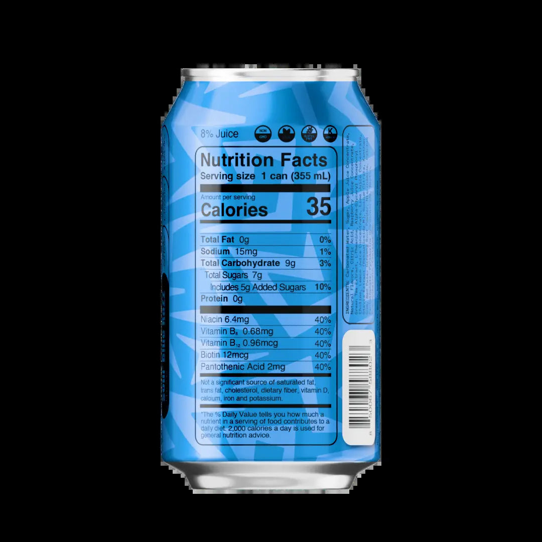 IMBA Sour Blue Razz Energy Drink - 12 Pack of 355 Ml Cans - Non GMO, Vegan, Gluten Free, No Artificial Colors or Sweeteners