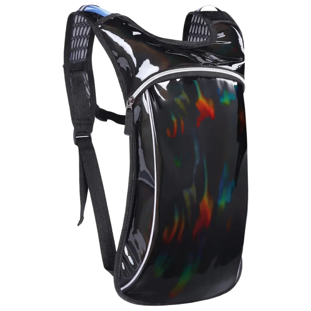 Obsidn Black 2L Hydration Backpack for Festivals, Raves, Hiking, Biking, Climbing, Running, and More - Lightweight, Durable, and Waterproof with Insulated Bladder Compartment and Soft Mouthpiece