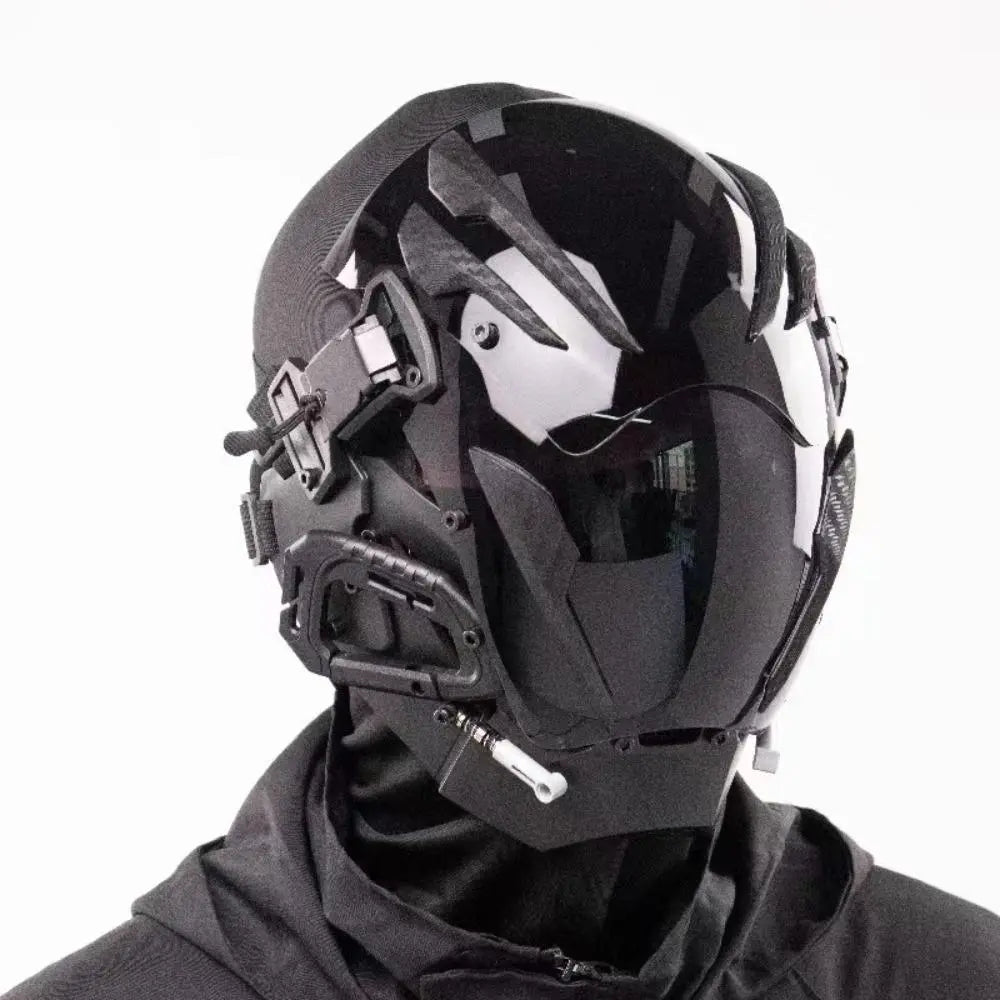 Cyberpunk Trendy Exquisite Mask, 1 Count Cosplay Robot Headgear, Halloween Costume Bar Club Rave Party Decors, Cool Mask for Mask Rider, Stage Performance Accessories, Men Gifts, Valentine'S Gift for Bf