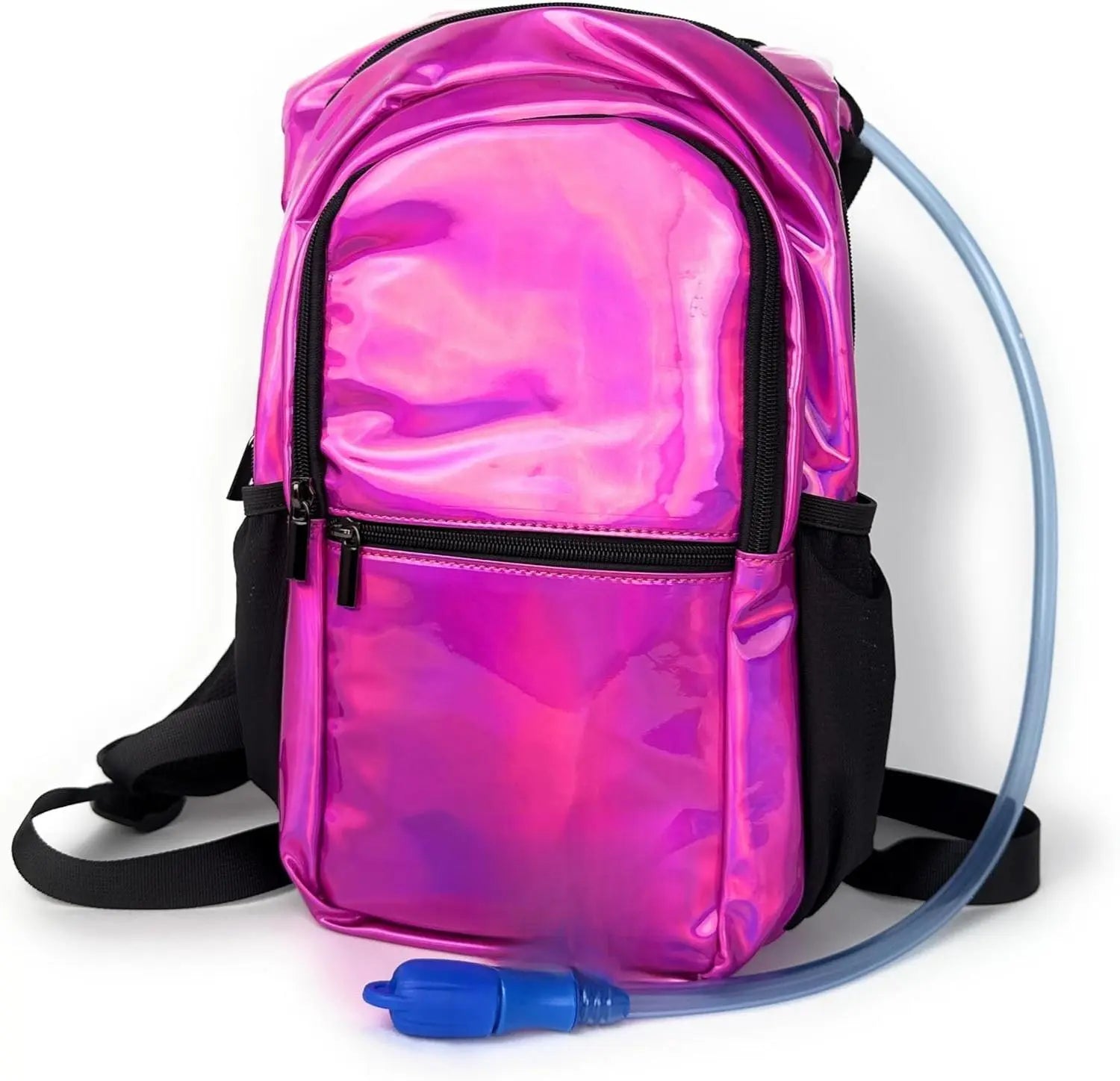 Good ES Reflective Hydration Backpack for Women with 2L Bladder, Festival Essential, Rave Hydration Pack Hydropack Hydro for Hiking, Running, Biking, Festival Gear