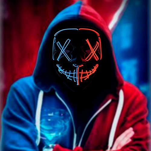 Halloween Cosplay LED Light Up Hacker Purge Mask EL Party Supplies Carnival Festival Party Mask