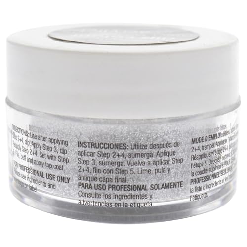 Cuccio Pro Powder Polish Dip - Silver W/ Silver Glitter - Nail Lacquer for Manicures & Pedicures, Easy & Fast Application/Removal - No LED/UV Light - Non-Toxic, Odorless, Highly Pigmented - 0.5 oz