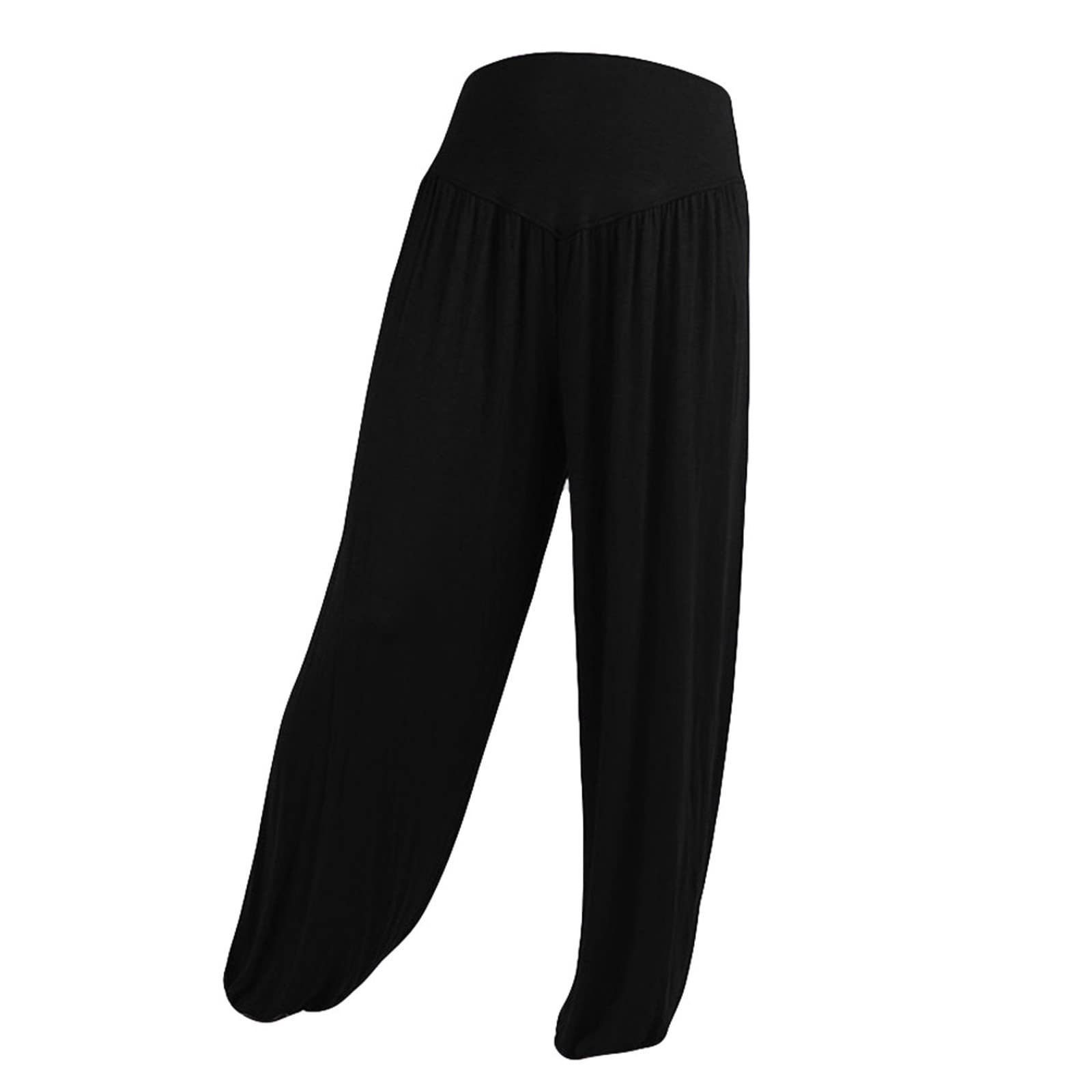 Women Fashion Solid Loose Harem Pants Capri Baggy Pants Casual Cotton Long Pants Wide Leg Palazzo Yoga Lounge Trousers