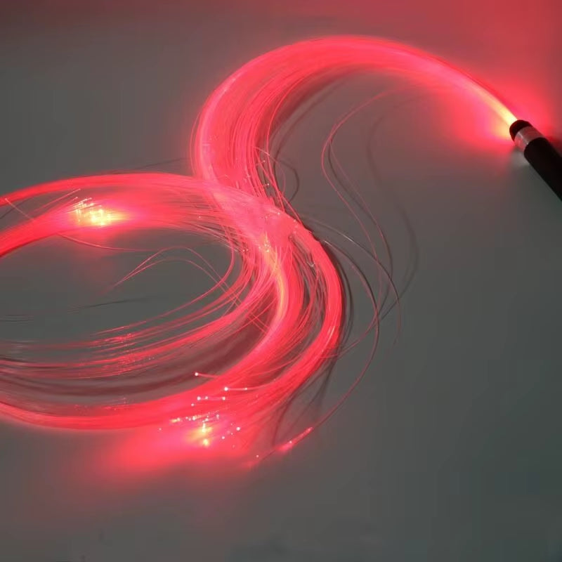 LED Fiber Optic Whip Rechargeable Fiber Optical Pixel Light-Up Whip Light Flow Toy F/Dance Party Lighting Show Rave EDM Music