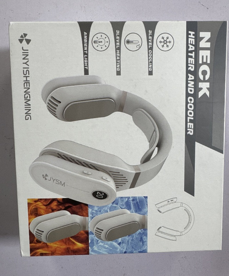 USB Portable Hanging Neck Fan Cooling Cooler Heater Heating Air Conditioner Neck Massager for Home Office, Travel