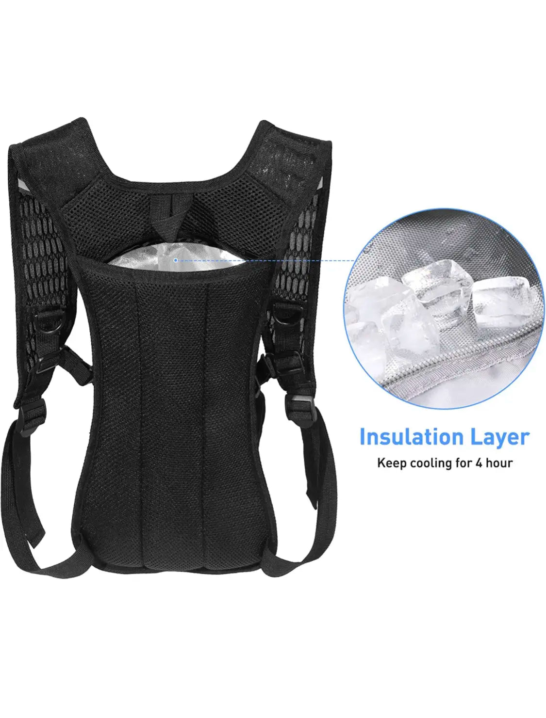 Obsidn Black 2L Hydration Backpack for Festivals, Raves, Hiking, Biking, Climbing, Running, and More - Lightweight, Durable, and Waterproof with Insulated Bladder Compartment and Soft Mouthpiece