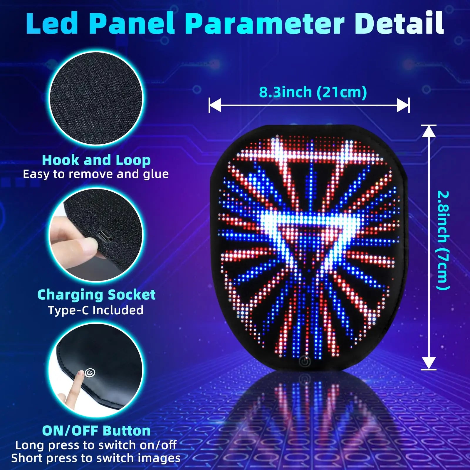 Storeled T-Shirt Rechargeable, Light up Shirts Glow in the Dark T-Shirt for Man/Women Programmable APP Control