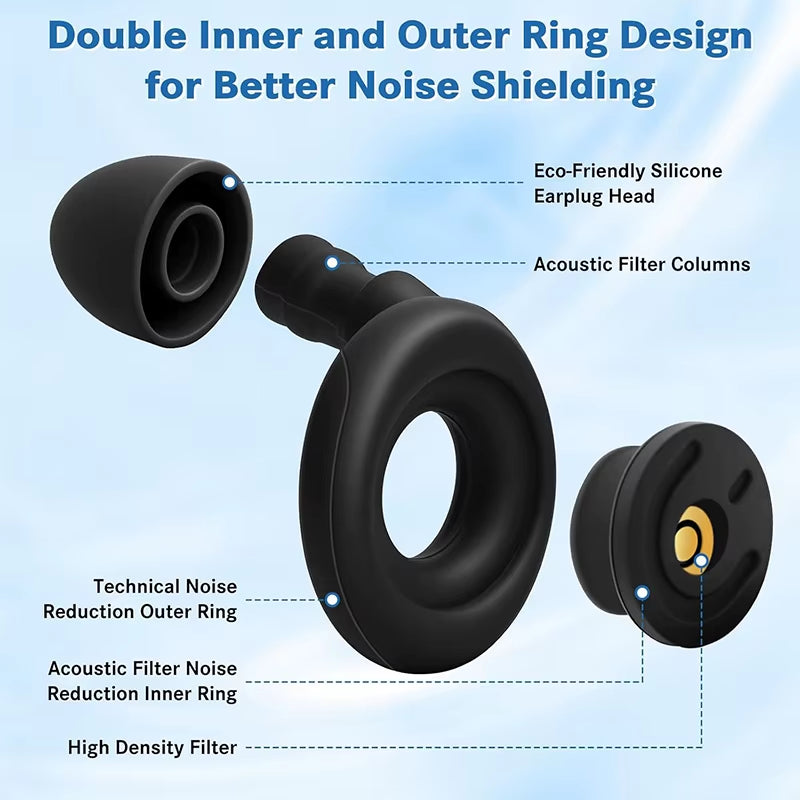 Ear Plugs for Noise Reduction Ear Protection Reusable Silicone Ear Plugs Swimming Ear Plug Sleeping Earplugs Set Oordopjes