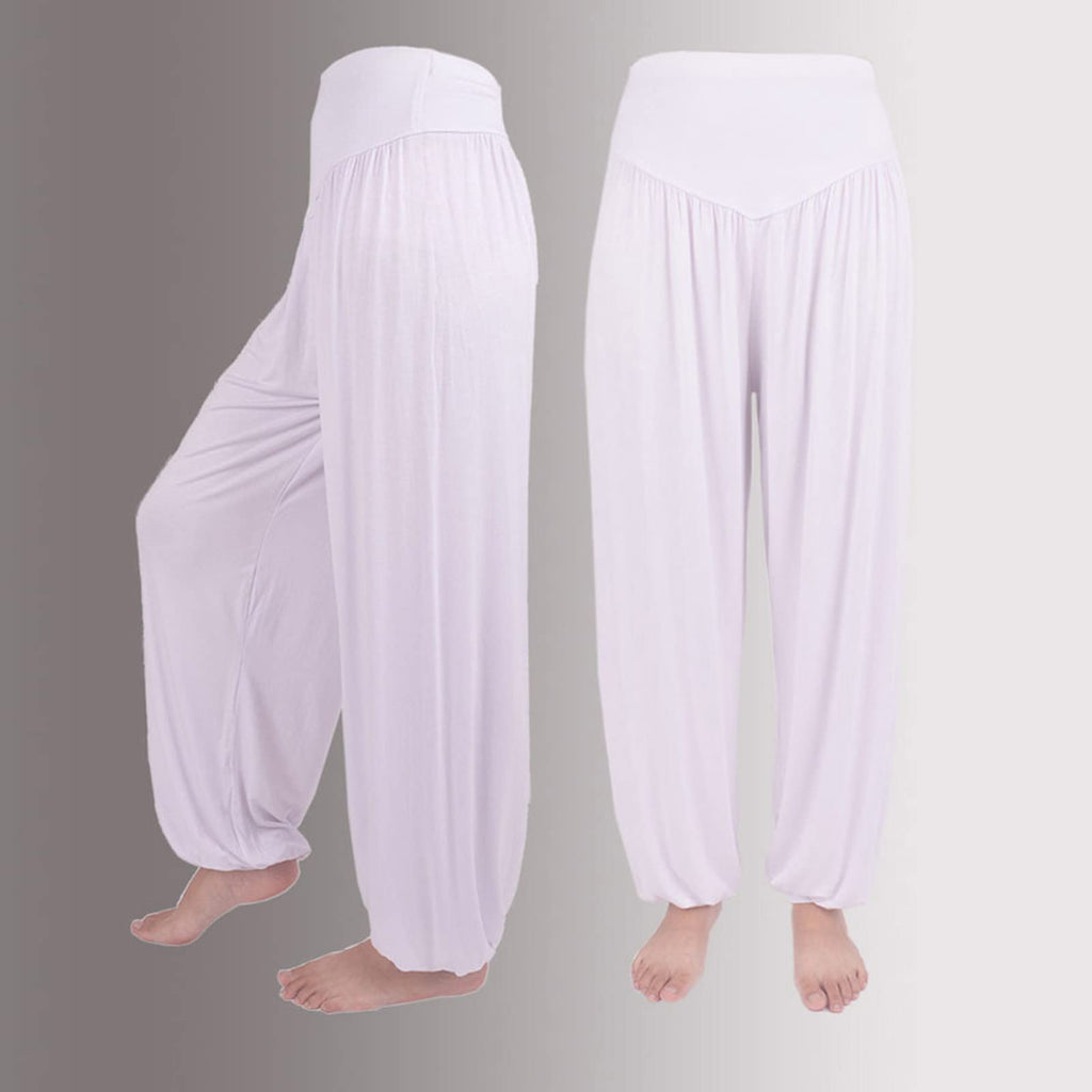 Women Fashion Solid Loose Harem Pants Capri Baggy Pants Casual Cotton Long Pants Wide Leg Palazzo Yoga Lounge Trousers