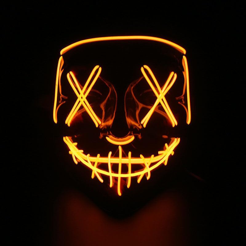 Halloween Cosplay LED Light Up Hacker Purge Mask EL Party Supplies Carnival Festival Party Mask