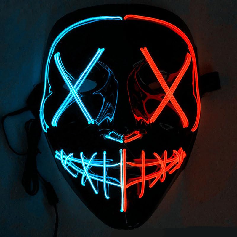 Halloween Cosplay LED Light Up Hacker Purge Mask EL Party Supplies Carnival Festival Party Mask