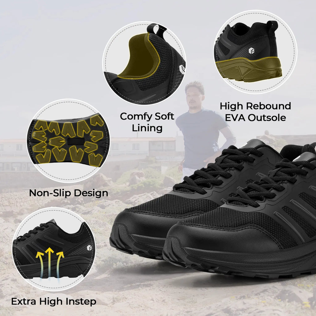 Fitville Men'S Alltraction Trail Shoes V1 Wide Fit Outdoor Shoes Rave Shoes High Instep Breathable Mesh Eva Insole Lightweight Mens Shoes Outdoorfun