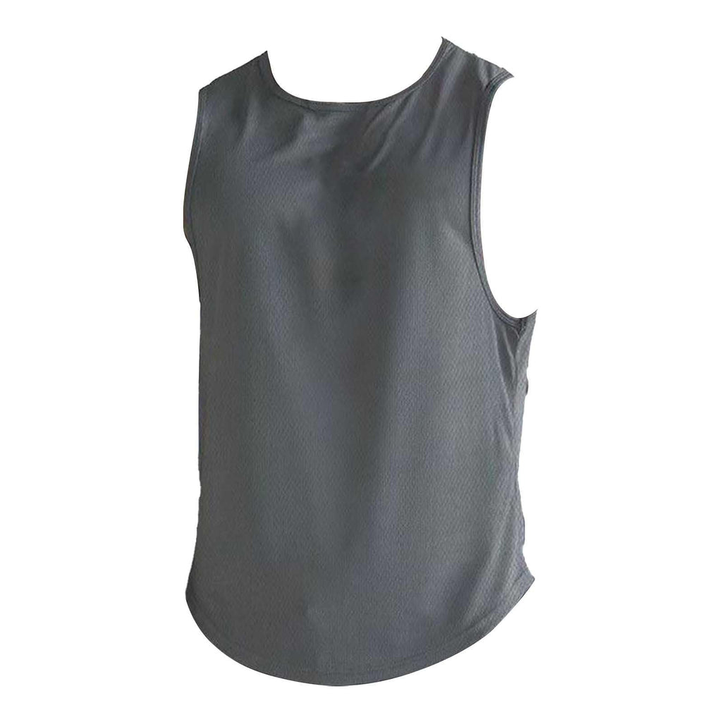 Summer Vest for Men Mesh Breathable Quick Dry Gym Muscle Fitness Workout Sweatshirts Solid Color Sleeveless Tank Tops