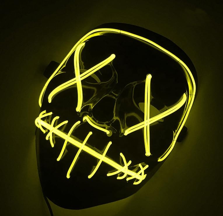 Halloween Cosplay LED Light Up Hacker Purge Mask EL Party Supplies Carnival Festival Party Mask