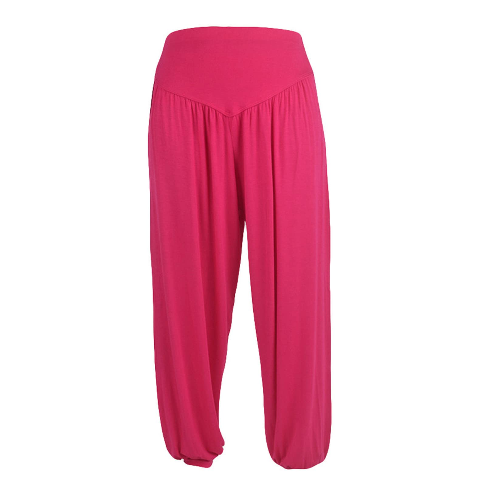 Women Fashion Solid Loose Harem Pants Capri Baggy Pants Casual Cotton Long Pants Wide Leg Palazzo Yoga Lounge Trousers