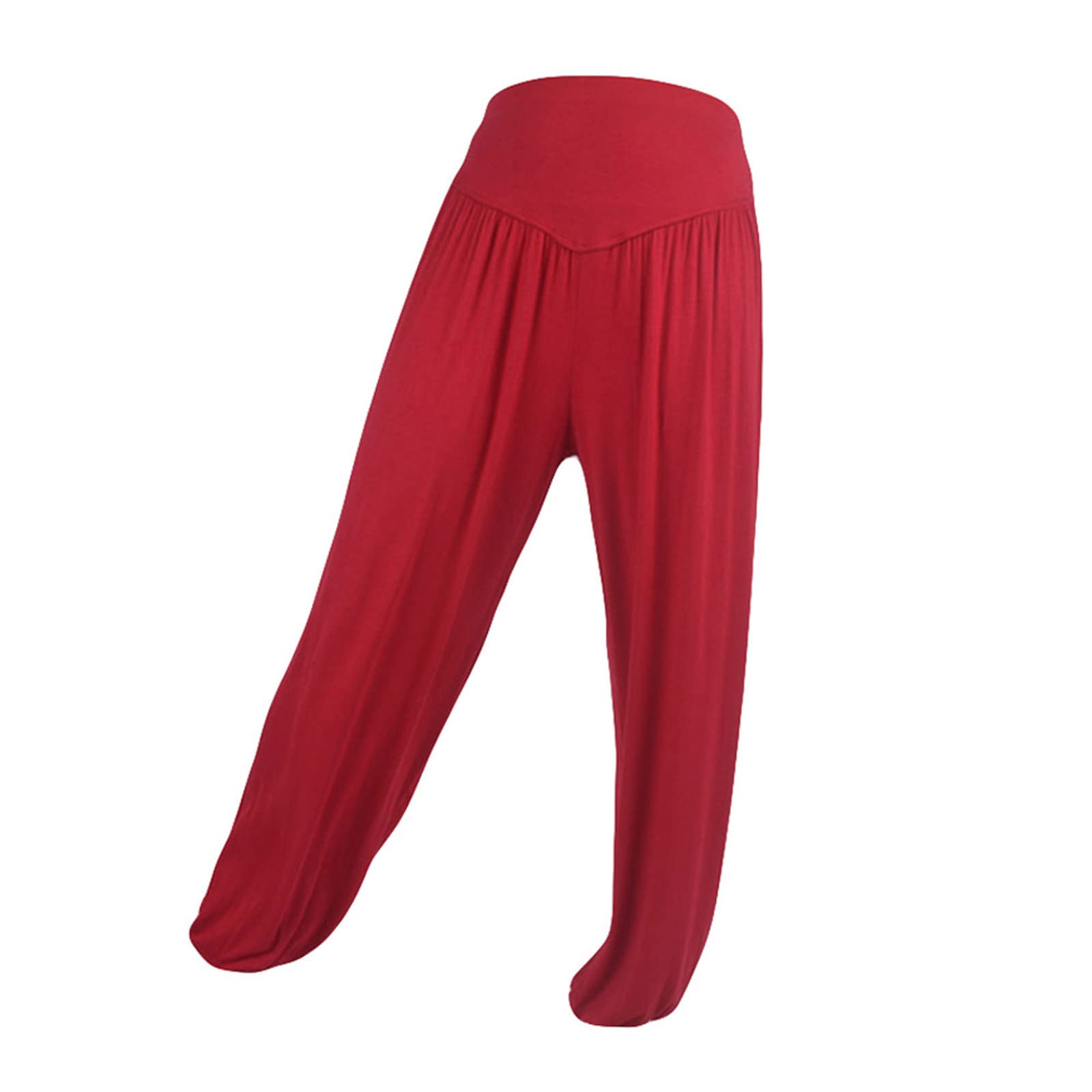 Women Fashion Solid Loose Harem Pants Capri Baggy Pants Casual Cotton Long Pants Wide Leg Palazzo Yoga Lounge Trousers