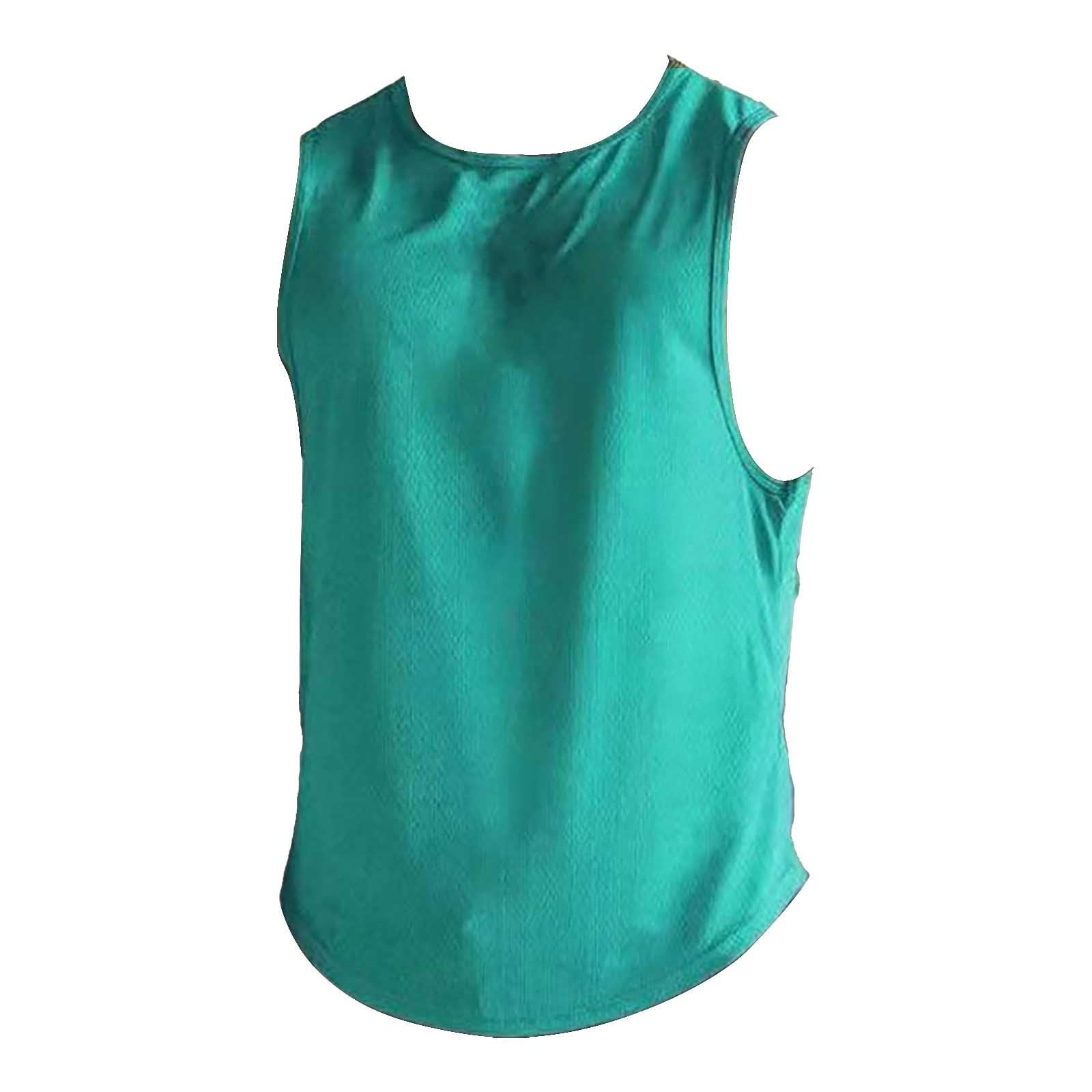 Summer Vest for Men Mesh Breathable Quick Dry Gym Muscle Fitness Workout Sweatshirts Solid Color Sleeveless Tank Tops