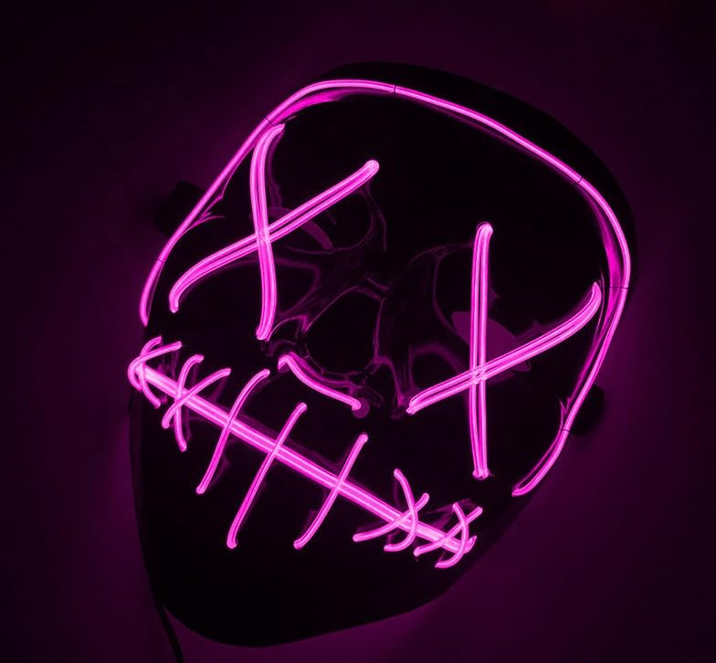 Halloween Cosplay LED Light Up Hacker Purge Mask EL Party Supplies Carnival Festival Party Mask