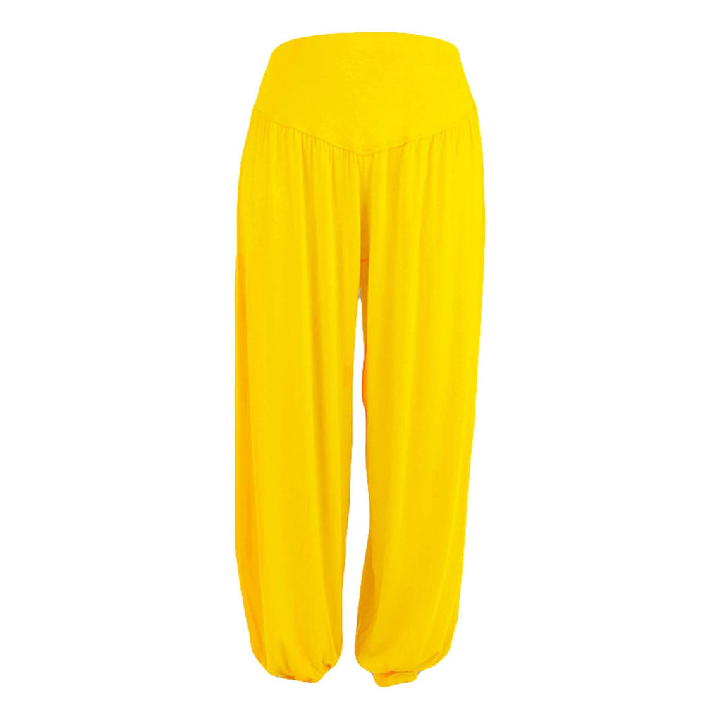 Women Fashion Solid Loose Harem Pants Capri Baggy Pants Casual Cotton Long Pants Wide Leg Palazzo Yoga Lounge Trousers