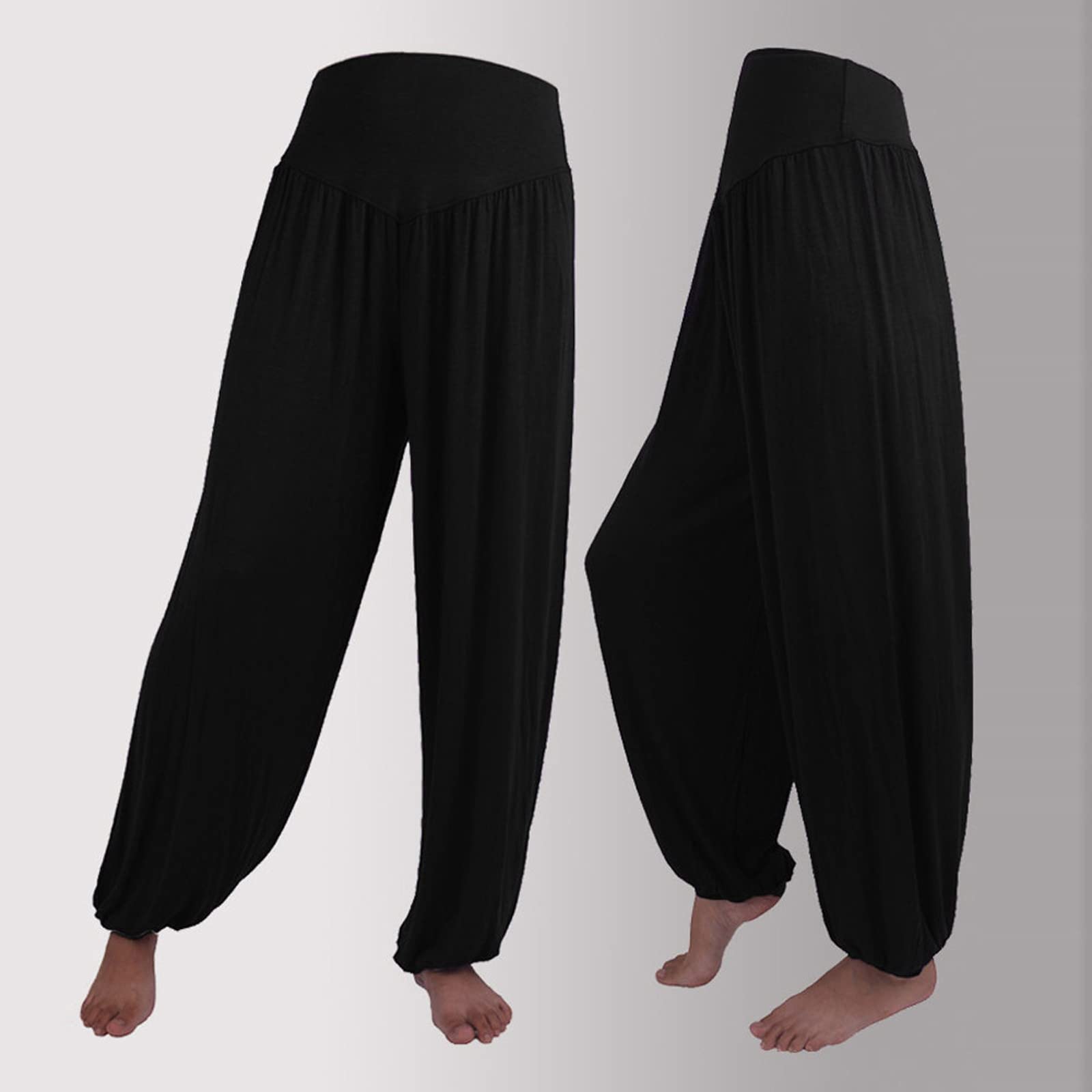 Women Fashion Solid Loose Harem Pants Capri Baggy Pants Casual Cotton Long Pants Wide Leg Palazzo Yoga Lounge Trousers