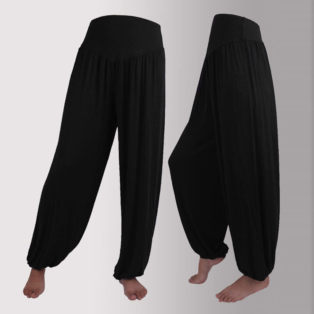 Women Fashion Solid Loose Harem Pants Capri Baggy Pants Casual Cotton Long Pants Wide Leg Palazzo Yoga Lounge Trousers