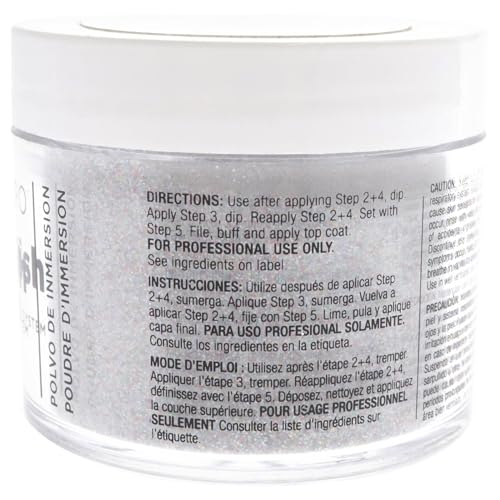 Cuccio Pro Powder Polish Dip - Silver W/ Silver Glitter - Nail Lacquer for Manicures & Pedicures, Easy & Fast Application/Removal - No LED/UV Light - Non-Toxic, Odorless, Highly Pigmented - 0.5 oz