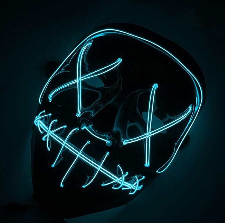 Halloween Cosplay LED Light Up Hacker Purge Mask EL Party Supplies Carnival Festival Party Mask