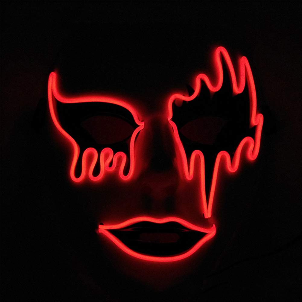 Ochine Forart LED Light Up Halloween Purge Mask - Safe EL Wire Glowing Creepy Mask