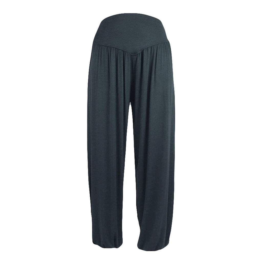 Women Fashion Solid Loose Harem Pants Capri Baggy Pants Casual Cotton Long Pants Wide Leg Palazzo Yoga Lounge Trousers