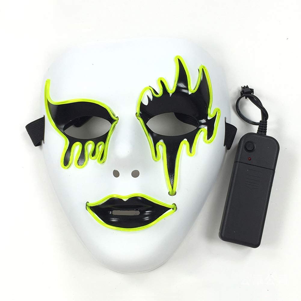 Ochine Forart LED Light Up Halloween Purge Mask - Safe EL Wire Glowing Creepy Mask